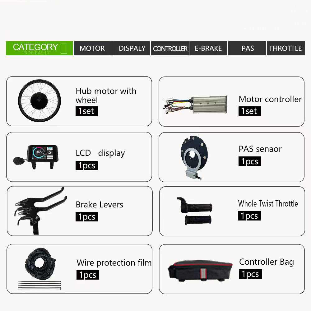 Mtx39 60v 72v 3000w Rear Hub M - огляд і ціна Ebike Conversion Kit 72V 3000W
